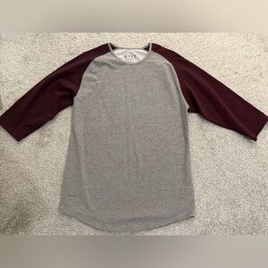 BYLG Men’s Gray Raglan Shirt with Burgundy Sleeves